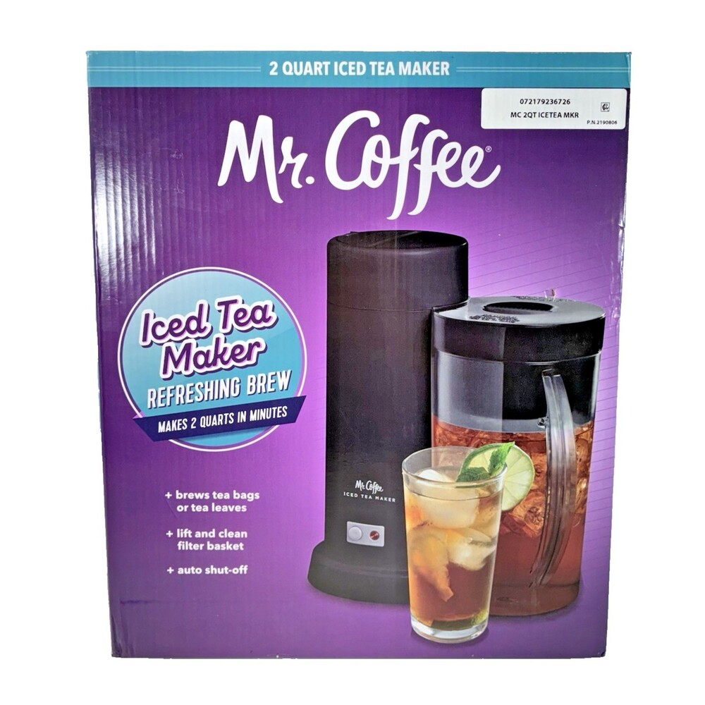Mr. Coffee Iced Tea Maker 2 Quart Black New Factory Sealed